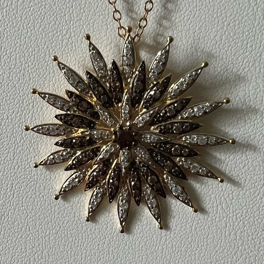Technibond Chocolate and clear crystal pendant